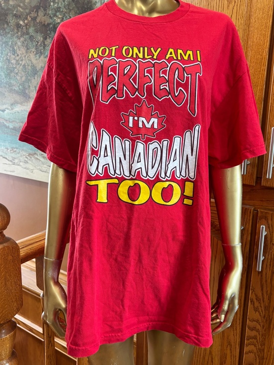 Action Apparel Other - Red Graphic Tee - 'Perfect I'm Canadian Too!'